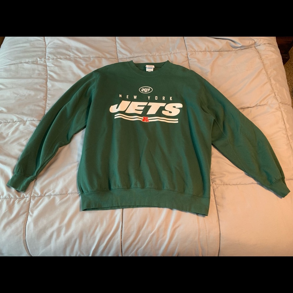 New York Jets NFL Team Apparel Crewneck Sweatshirt Mens Large